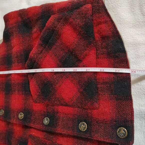 Vtg 90s SMALL Banana Republic Wool Plaid Vest Cabincore Outdoors Preppy Hunting - Picture 7 of 10
